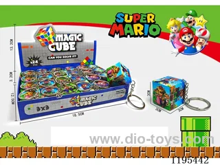 3CM Rubik's Cube UV print Mario with keychain