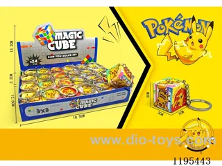 3CM Rubik's Cube UV print Pikachu with keychain