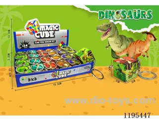 3CM Rubik's Cube UV Printed Dinosaur Keychain