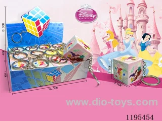 3.5CM Rubik's Cube UV printing Disney Princess with keychain