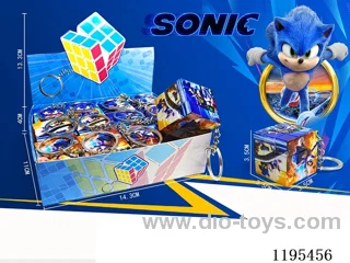 3.5CM Rubik's Cube UV printing Sonic keychain