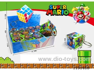 3.5CM Rubik's Cube UV print Mario with keychain