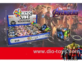 3CM 2nd order Rubik's Cube UV printing Iron Man with keychain 24PCS