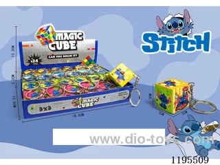 3CM 2nd order Rubik's Cube UV printing Stitch with keychain