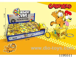 3CM 2nd order Rubik's Cube UV print Garfield with keychain