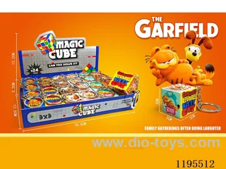 3CM 2nd order Rubik's Cube UV print Garfield with keychain