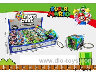 3CM 2nd order Rubik's Cube UV print Mario with keychain