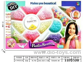DIY beading love models multi-color beads with wire, with scissors