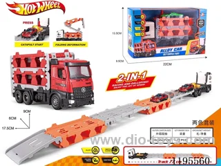 Wind Fire Wheel Inertia Ejection Transformable Foldable Cargo Car (with a sliding alloy car)