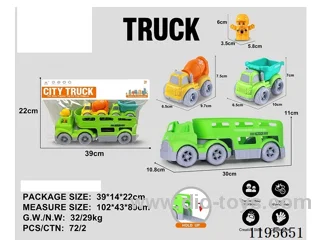 Sliding Tractor Transportation Vehicle (With 1 Cartoon Character,2 sliding cars)