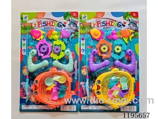 Single rod magnetic fishing + windmill penguin basket