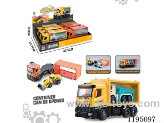 6 Trailer container loading engineering vehicles with display boxes