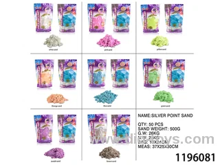 500G Magic sand with sliver in color bag（1carton=1 color,not mixed）