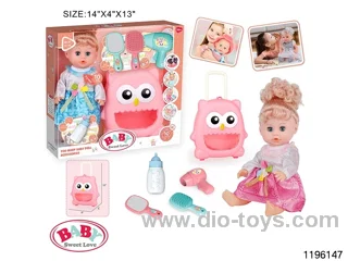 14 inch live eye drinking and peeing doll with IC