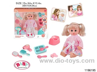 14 inch double ponytail girl child set with IC