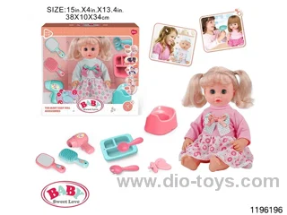 14 inch double ponytail girl child set with IC
