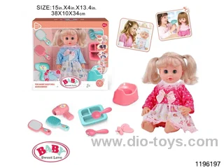 14 inch double ponytail girl child set with IC