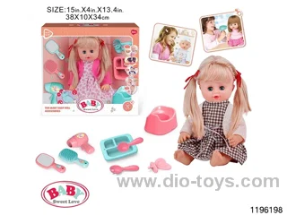15 inch double ponytail girl child set with IC