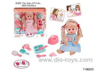 15 inch double ponytail girl child set with IC