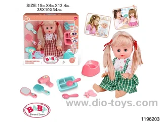 15 inch double ponytail girl child set with IC