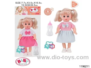 14 inch double ponytail girl child set with IC