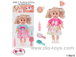 14 inch double ponytail girl child set with IC