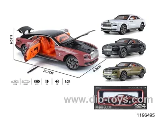 1:24 sound and light alloy pull back car
