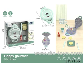 Waffle Maker-Light & Sound-Food Color Change-3*AA not included