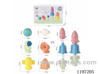 Straw material soft rubber space toys space rocket modeling