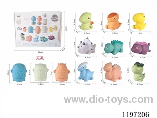 Straw material soft rubber dinosaur disassembled squirting animals