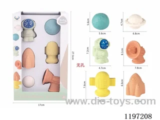 Straw material soft rubber toys space rocket modeling