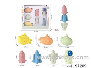 Straw material soft rubber submarine toy space rocket modeling