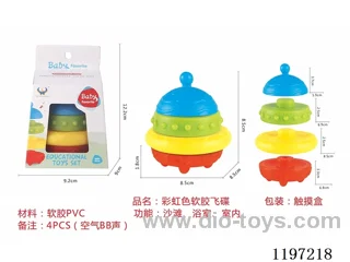 Rainbow color soft rubber flying saucer