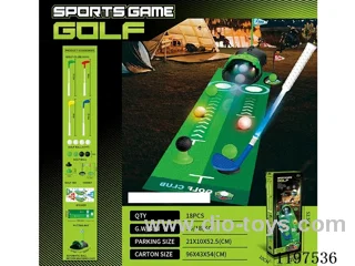 Golf set w/vibrating lighted clubs/balls