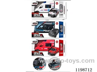 1:48 alloy pull back ambulance/police car/fire truck