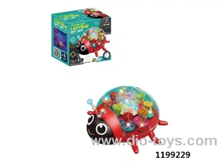 TRANSPARENT GEARED ELECTRIC SEVEN-STAR LADYBUG IN COLOR BOX