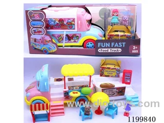 Girl Bear Flip Top Food Cart + 3PCS Food (2 Mixed Pack)