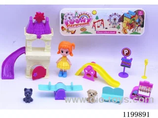 Girls Dog Slide Castle Paradise Set (2 Girls Mixed)