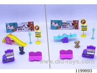Dog slide/teeter totter scene set (2 models mixed)
