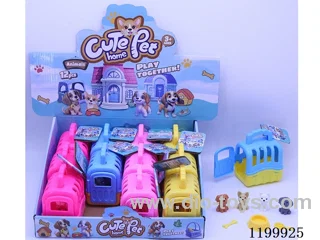 Pet Crate +4PCS Dog and Accessories(4 color mix,12PCS/Display Box)