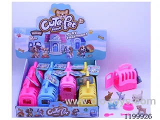 Pet Crate +5PCS Dog and Accessories(4 color mix, 12PCS/Display Box)