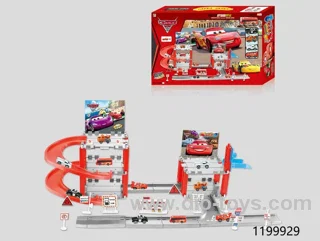 parking lot with 5pcs free wheel car