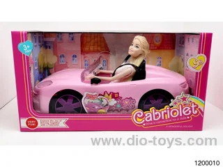 Doll sports car set for one