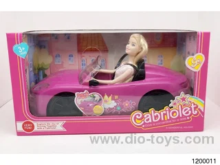Doll sports car set for one
