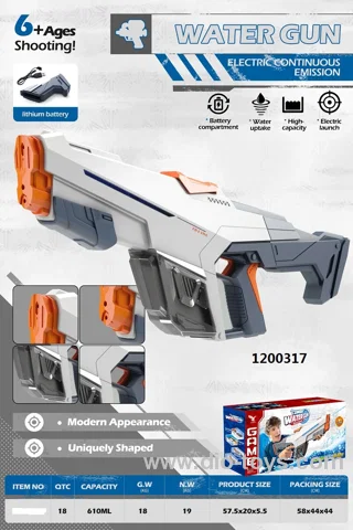 2 in 1 Manual&Automatic Electric water gun (610ml) in color box