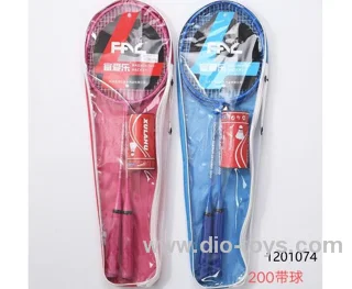 Badminton racket with  ball