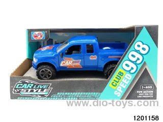 Four doors Friction Vehicle with Light in Window Box(Blue)