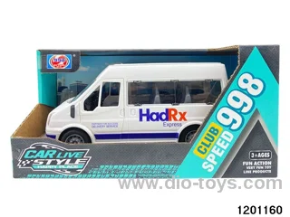 Four doors Frictiom Vehicle with light (White)