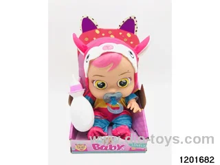14-inch  crying baby doll with baby teat/cry/music functions