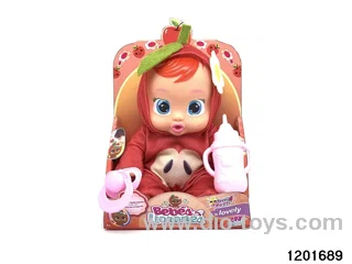 10-inch  baby doll with baby teat/cry/music/water-absoring bottle functions